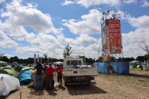 Tournée de collecte des déchets dans le camping