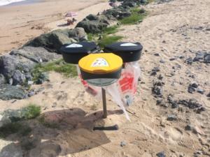 Biarritz en été 2018 - tri des déchets plage